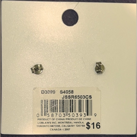 Sterling Silver with Cubic Zirconia earrings set (3x pairs = 2x studs 1x hoops) - Picture 5 of 7